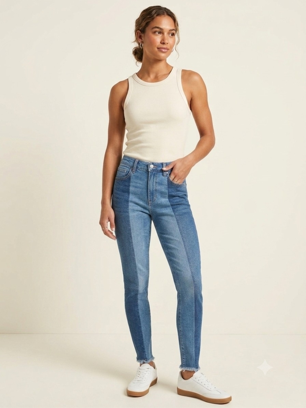 Signature by Levi Strauss Two-Tone High-Rise Blue Skinny Jeans